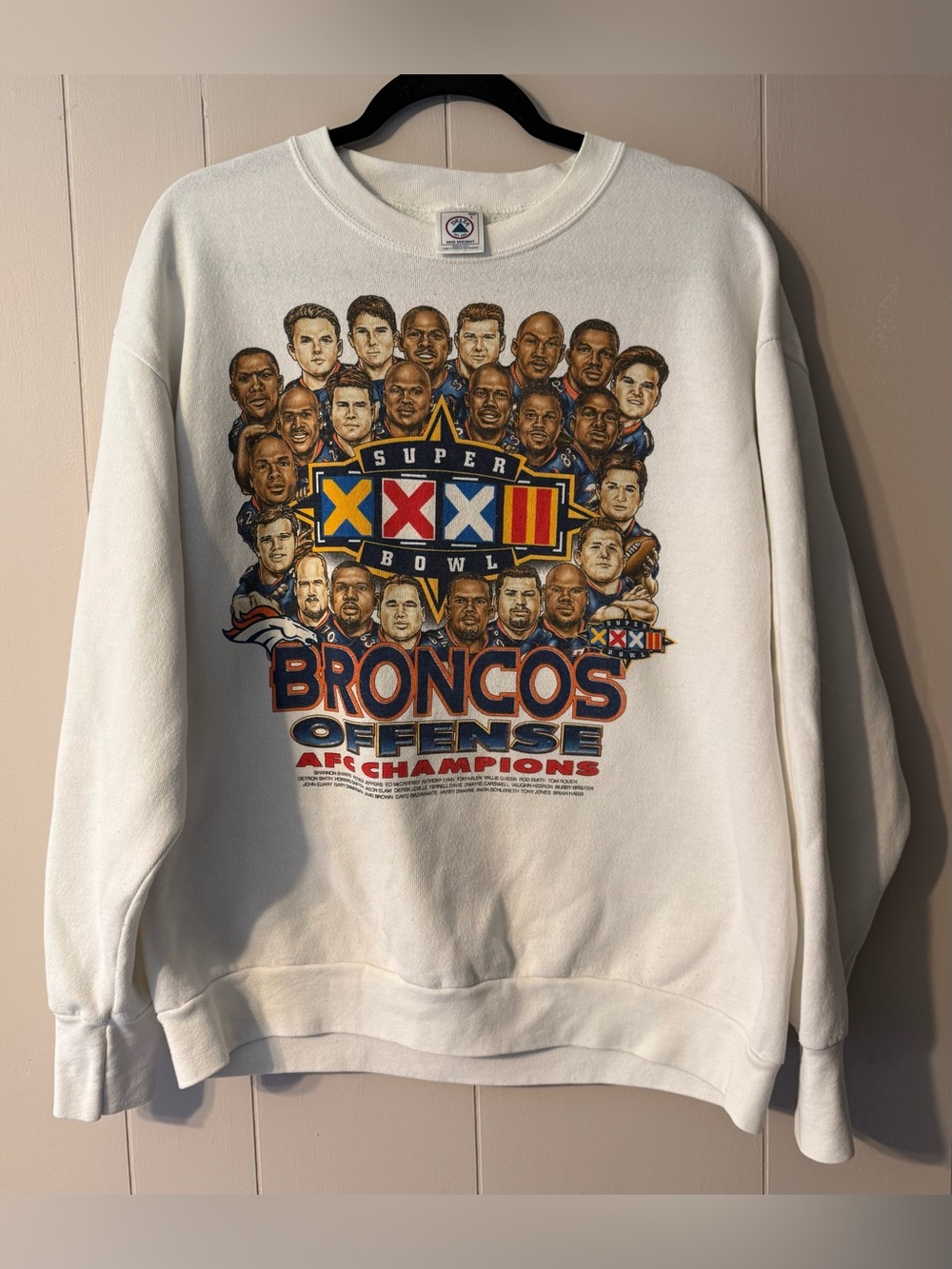 Vintage 1997 Denver Broncos Super Bowl XXXII AFC Champions Crewneck Sweatshirt